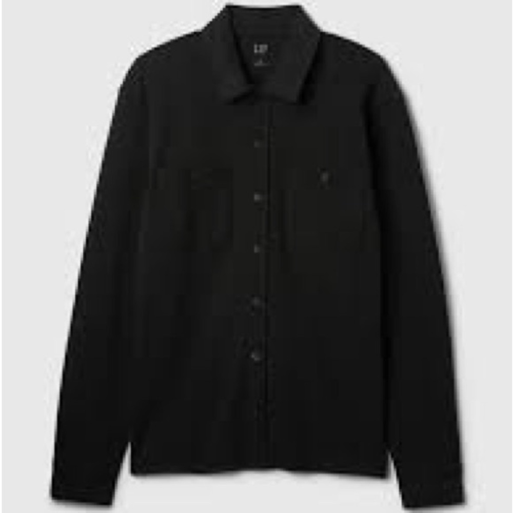Button-Up Jersey shirt black